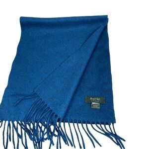 Marshall Field's 100% Cashmere Scarf with Fringe Color Blue